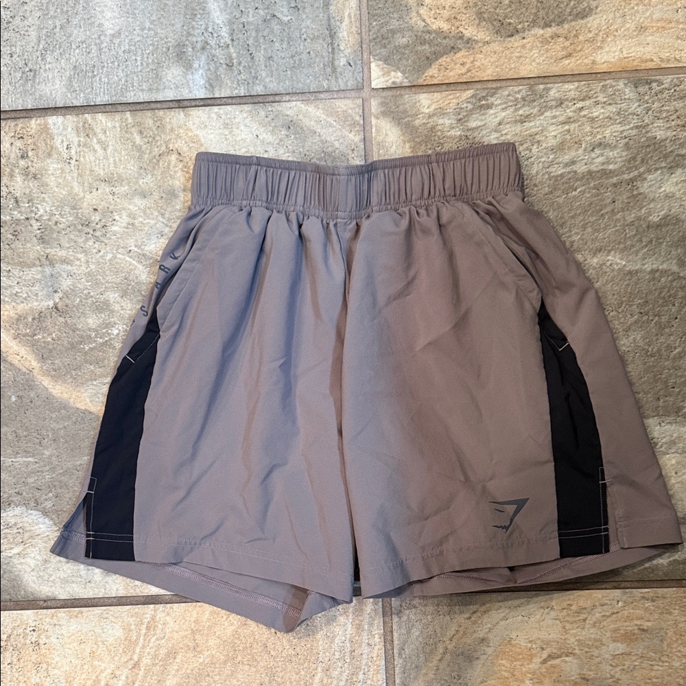 Gymshark Taupe and Black Athletic Shorts